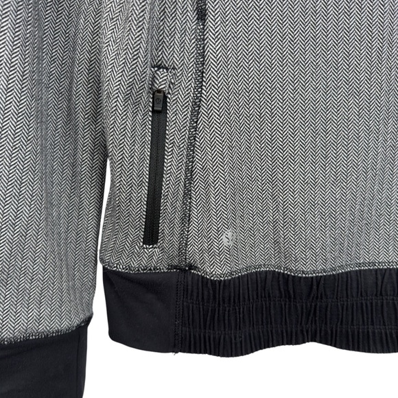 Lululemon Think Fast Hoodie Heathered Herringbone Silver Spoon Black Size 8 - Picture 9 of 14